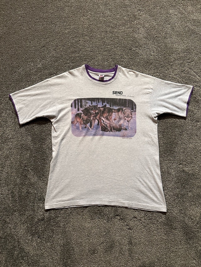 light grey vintage ringer t-shirt size XL