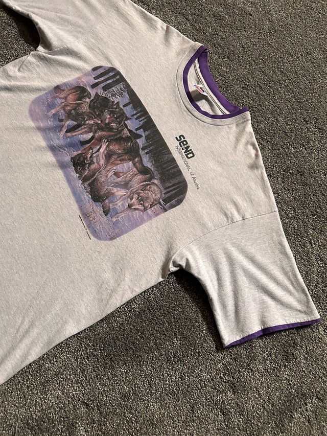 light grey vintage ringer t-shirt size XL - photo 2