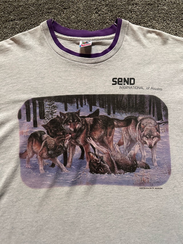 light grey vintage ringer t-shirt size XL - photo 3