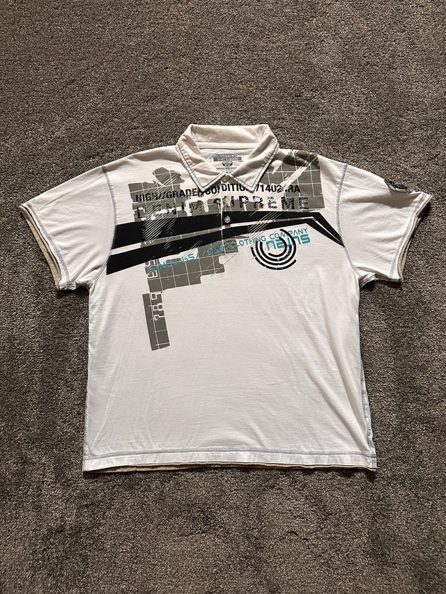 white short sleeve polo shirt size XXL fits like a XL - photo 2