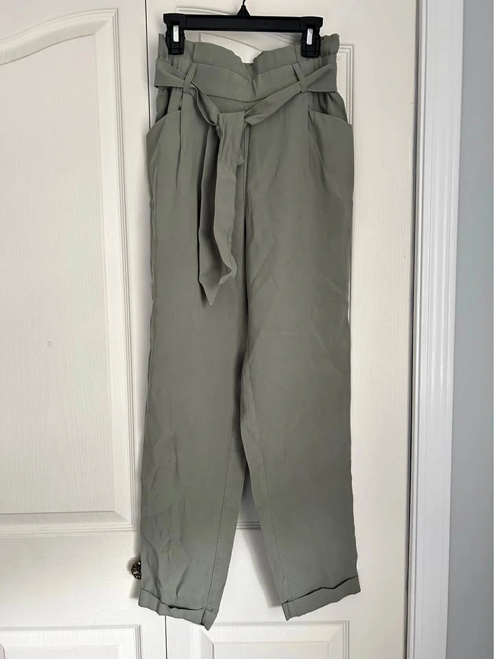 Zara Green Paperbag Trousers