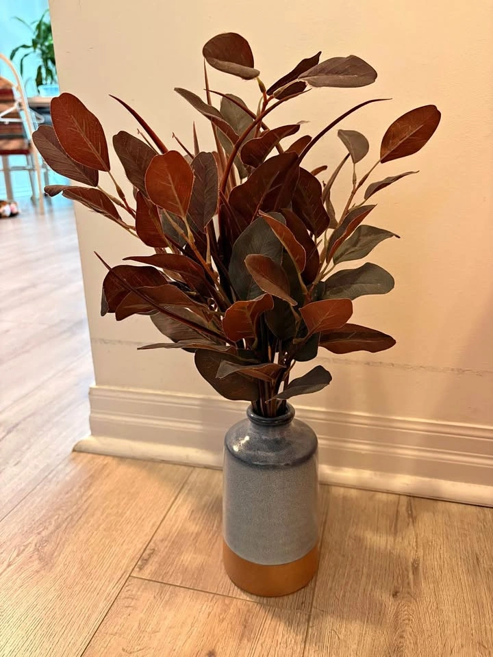 Artificial Eucalyptus Plant in Ceramic Vase