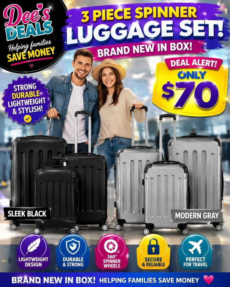 3 Piece Spinner Luggage Set BRAND NEW IN BOX $70 - photo 3