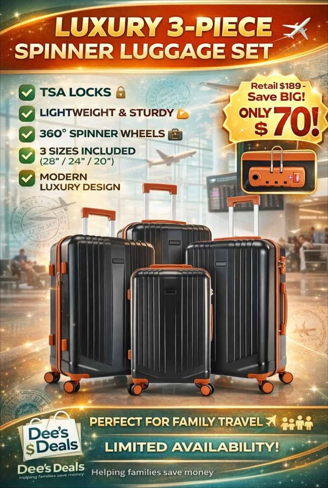 3 Piece Spinner Luggage Set BRAND NEW IN BOX $70 - photo 4