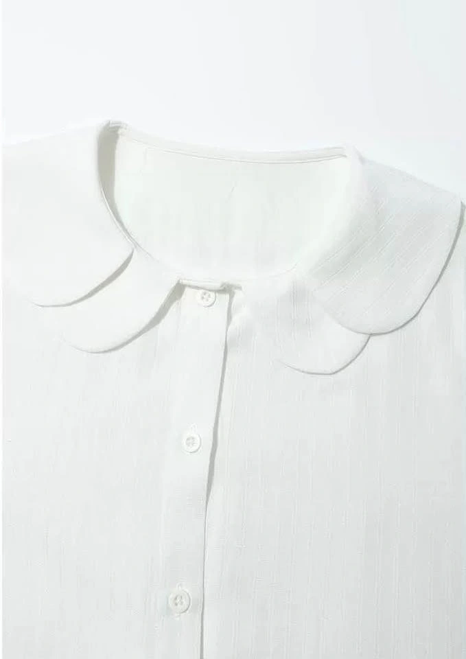 WHITE SHIRT WITH PETAL SHAPE COLLAR - photo 5