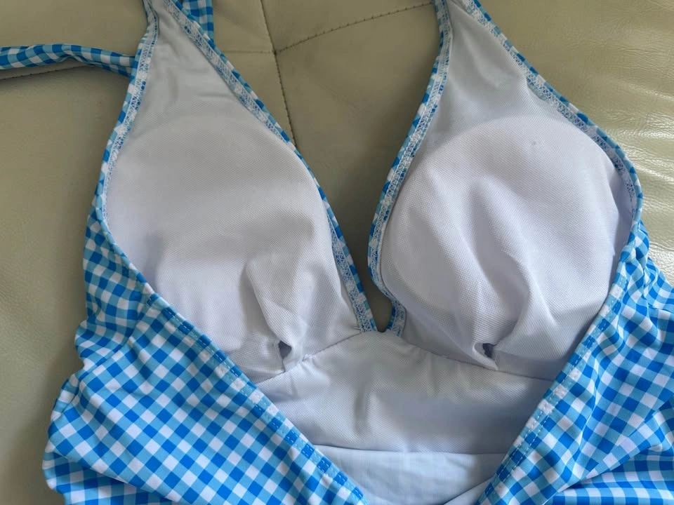Blue Gingham Two-Piece Tankini Swimsuit - photo 5