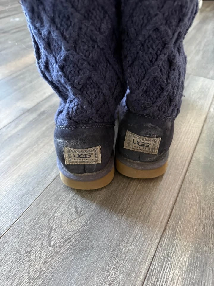 Size US8 Authentic UGG Purple Knit Button-Up Women's Boots - photo 5