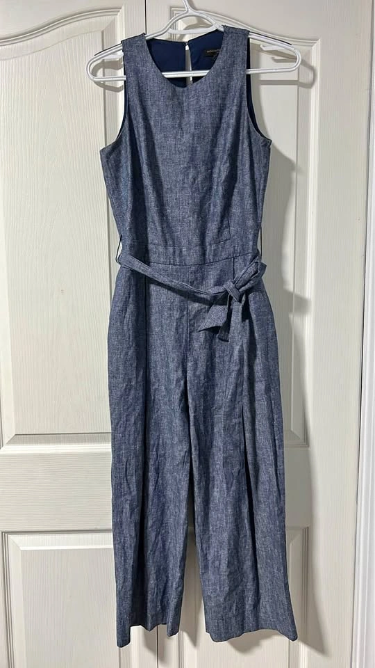 Banana Republic Blue Sleeveless Jumpsuit