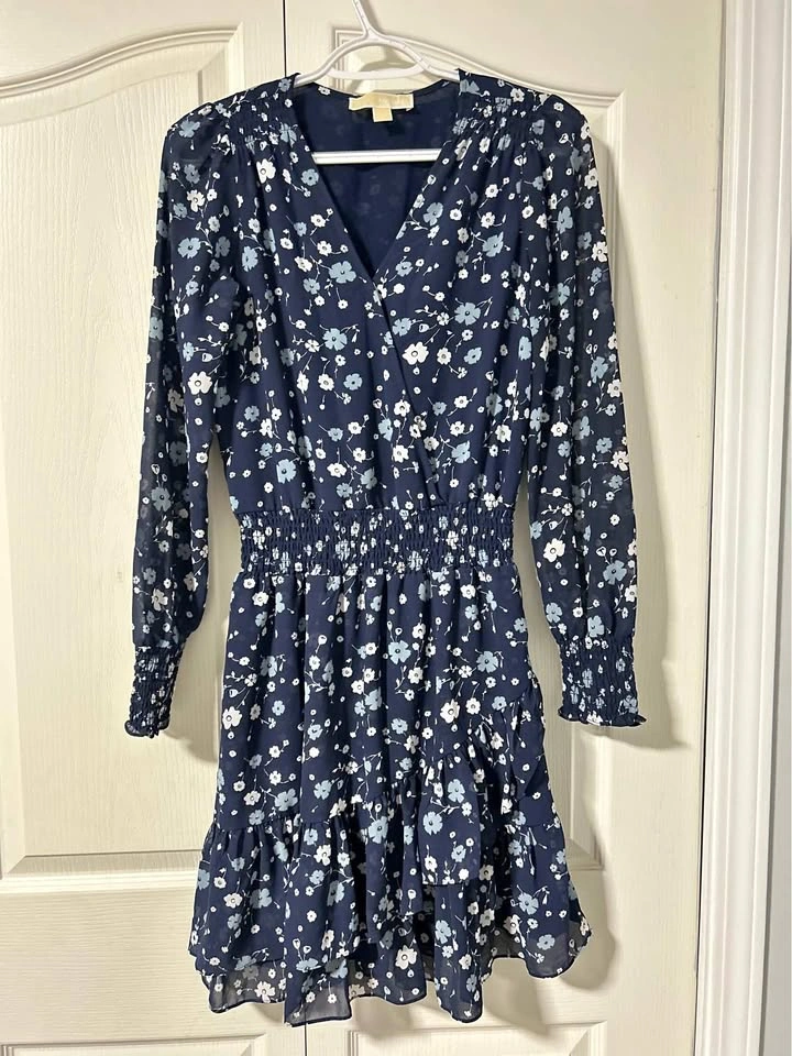 Michael Kors Navy Blue Floral Dress