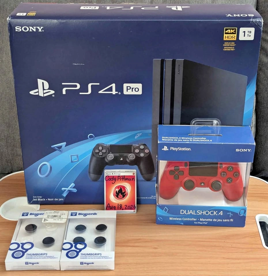 CIB PlayStation 4 Pro 1TB & CIB Magma Red Controller