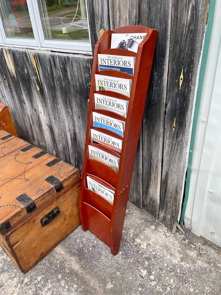 Solid Wood Vertical Magazine Rack / Display Stand