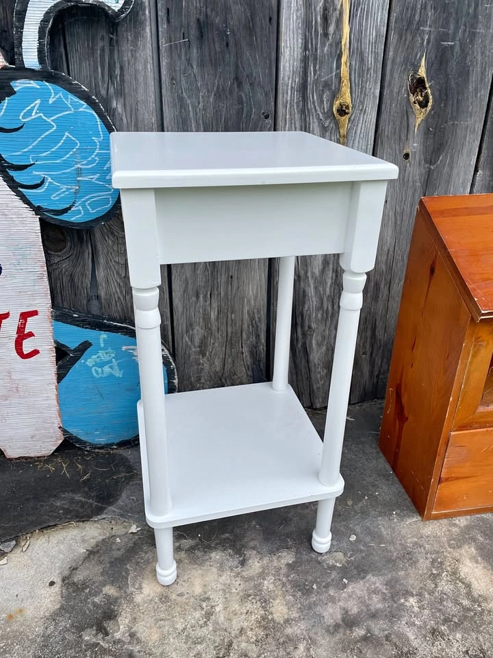 White Two-Tier Side Table / Plant Stand - 12" x 12"