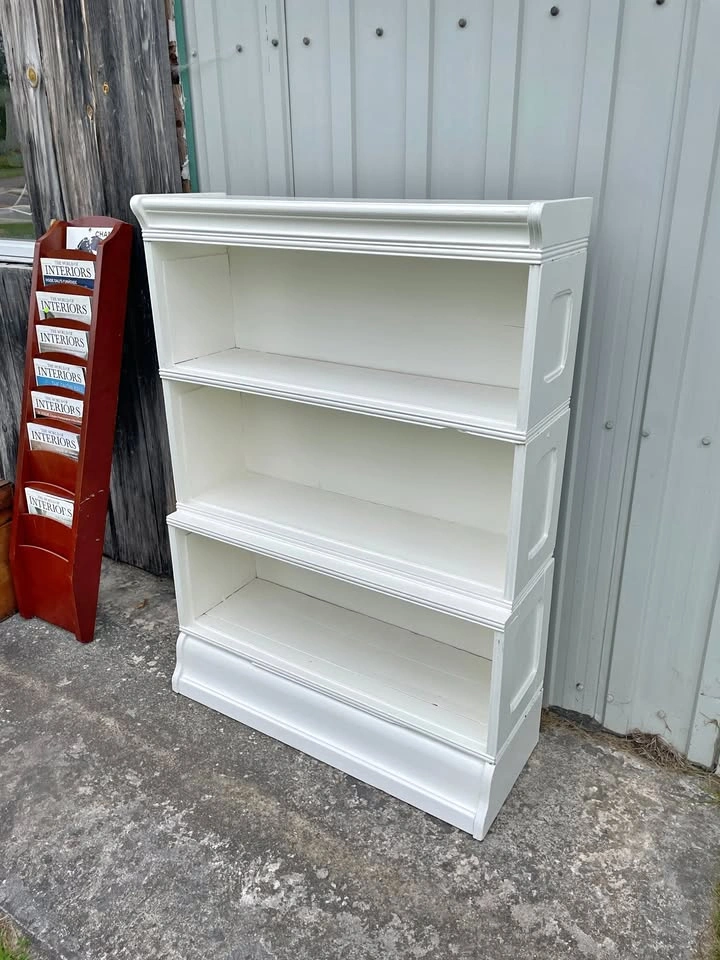Solid Oak Barrister Bookcase - White Painted - 5 Pieces