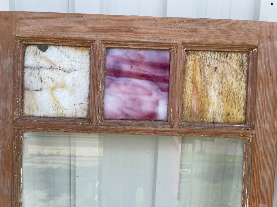 Antique Wood and Stained Glass Doors - 21" x 45" - photo 2