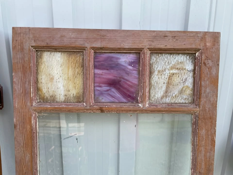 Antique Wood and Stained Glass Doors - 21" x 45" - photo 4