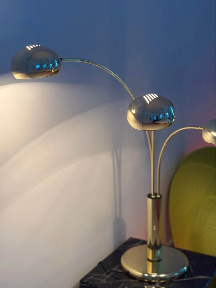 VINTAGE ITALIAN REGGIANI STYLE 3 ARM BRASS TABLE LAMP - photo 4