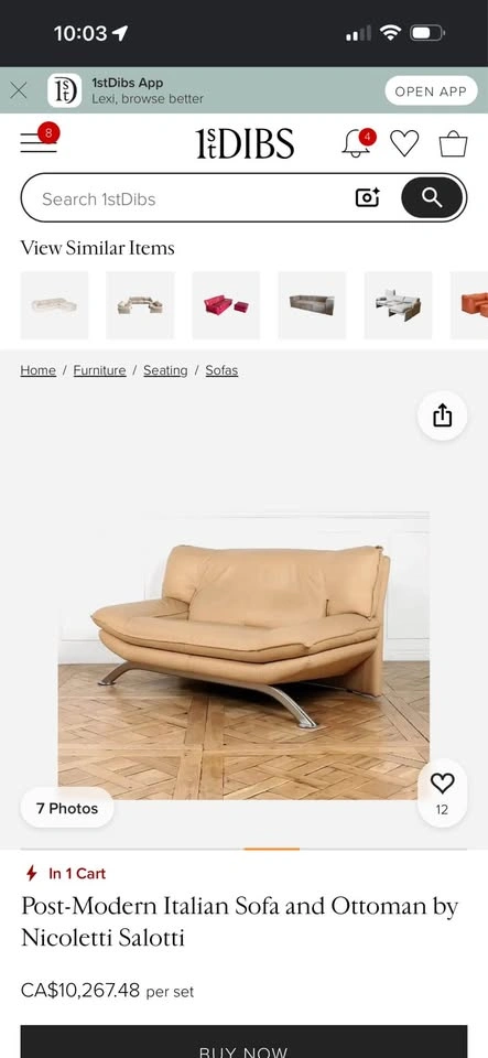 NICOLETTI SALOTTI TWO TONED ITALIAN LEATHER LOVESEAT! - photo 5