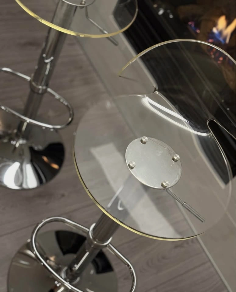 VINTAGE CHROME AND LUCITE MCM BARSTOOLS SET! - photo 4