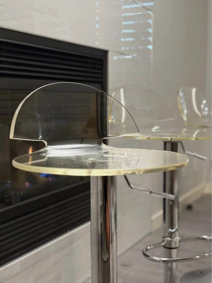 VINTAGE CHROME AND LUCITE MCM BARSTOOLS SET! - photo 5