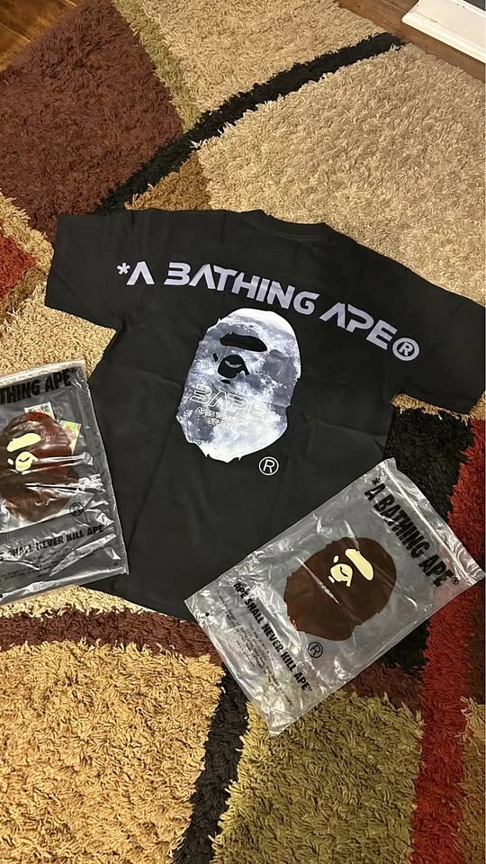 Black and Grey Bape Tee size S and M