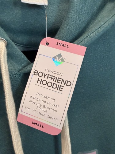 Dark Teal Boyfriend Hoodie Oversized Size SMALL - photo 4