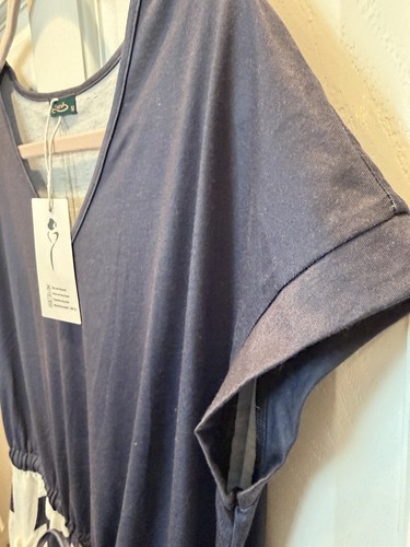 NWT Women's Short Sleeve Color Block Navy & Stripe Dress M - photo 3