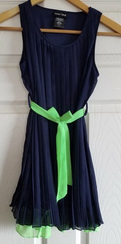 Beautiful Girls Dress Easter Any Occasion Size 14 Navy/Green