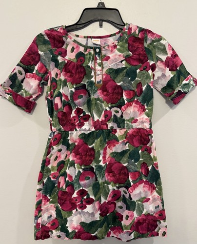 GYMBOREE PLUM PONY Floral Corduroy DRESS Size 10