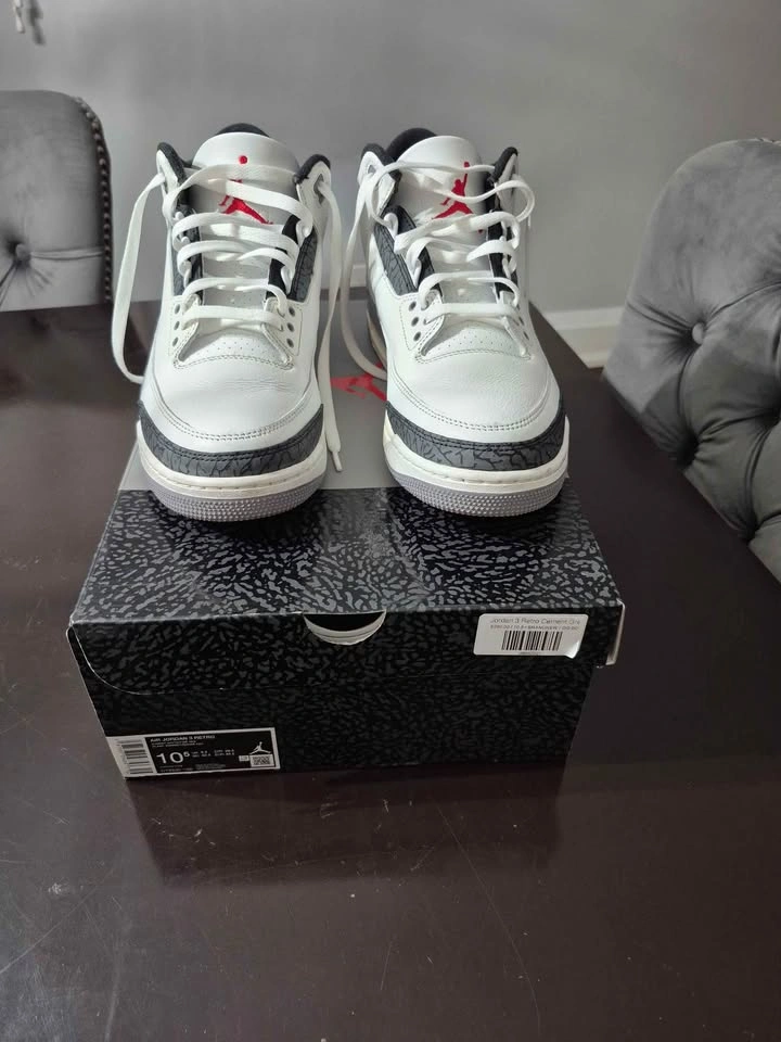 AIR JORDAN 3 RETRO CEMENT GREY 10.5M OG ALL - photo 2