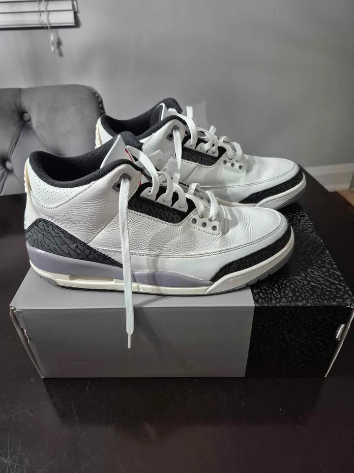 AIR JORDAN 3 RETRO CEMENT GREY 10.5M OG ALL - photo 3
