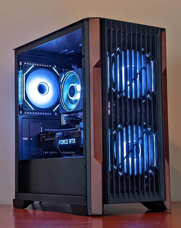 Wood Grain Gaming Pc | Ryzen 5 5500 - Rtx 3060 ti - 16gb ddr4
