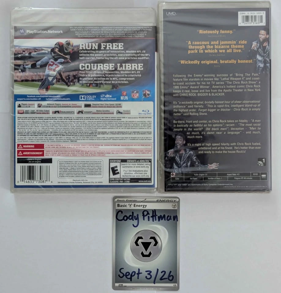 NEW SEALED Madden NFL 25 PS3 & Chris Rock PSP - photo 2