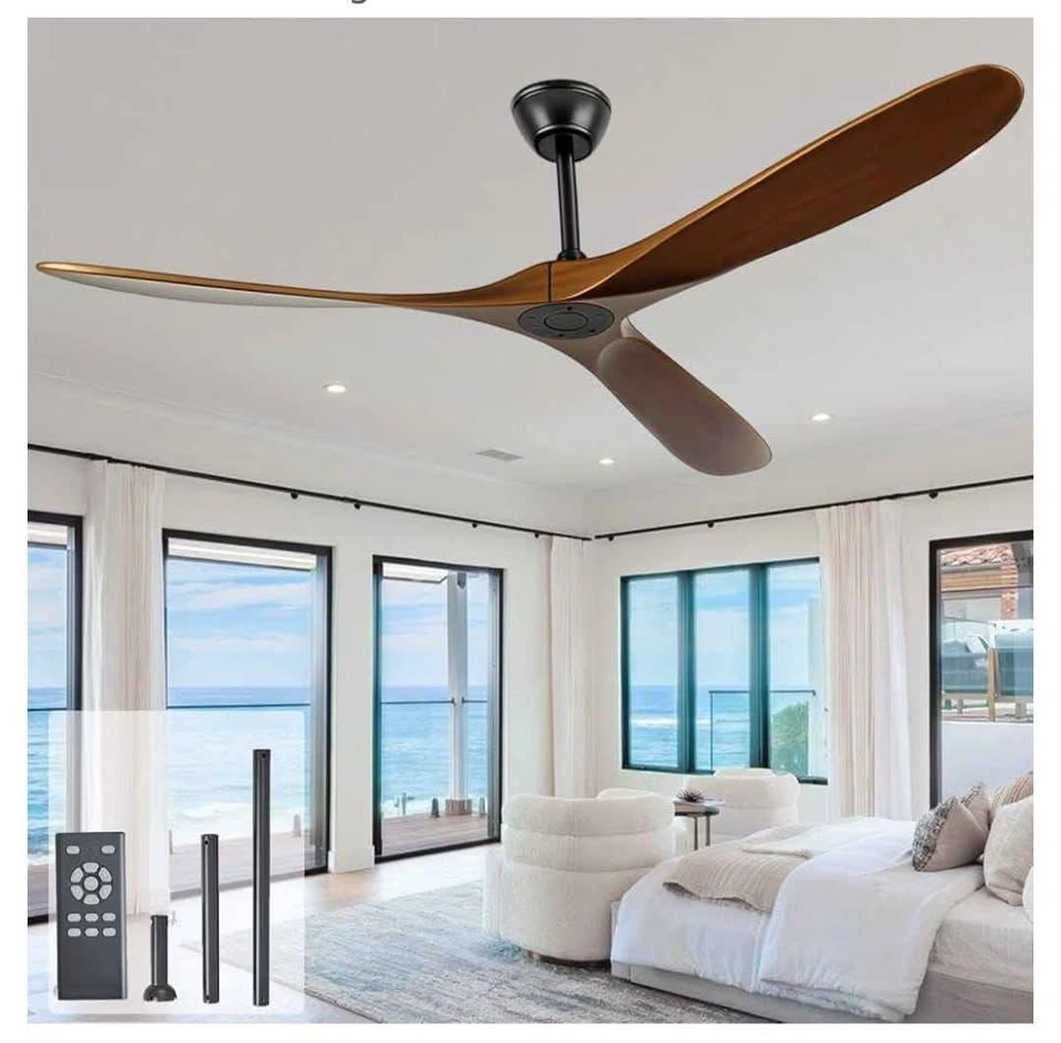 60-Inch Modern Wood Ceiling Fan with Remote - photo 2