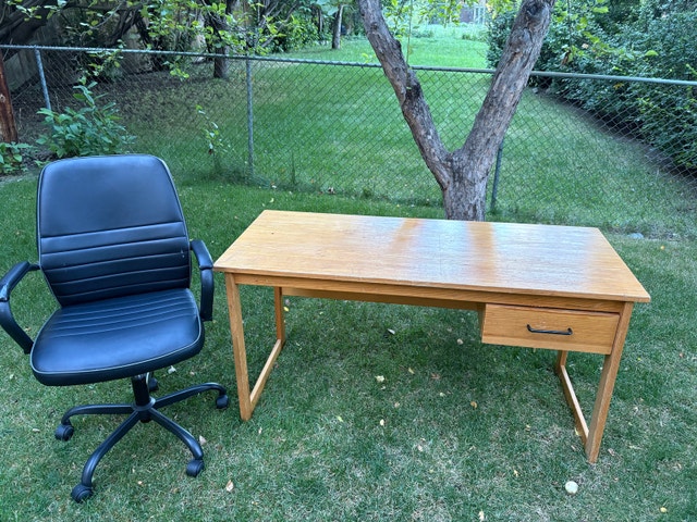 Wooden Desk and Chair Set