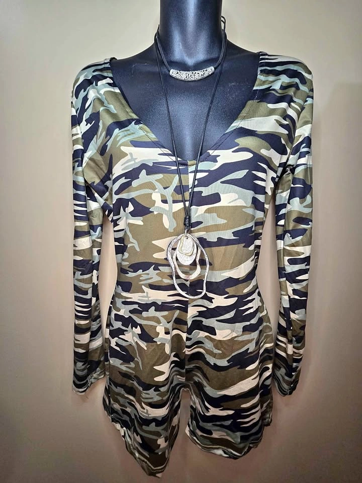 Women's Camo Long Sleeve Romper