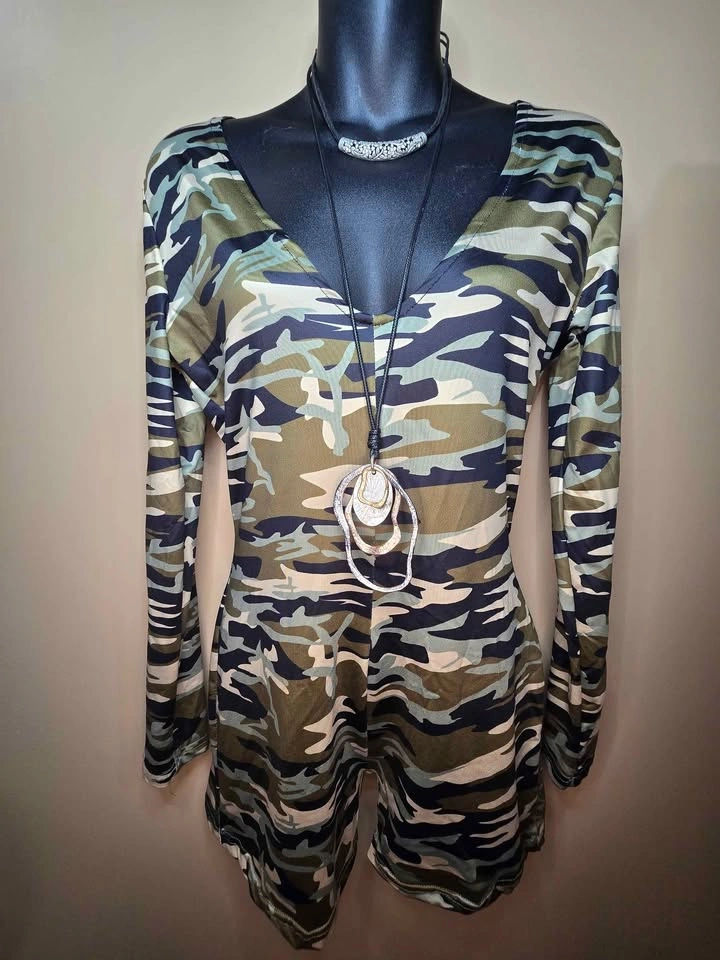 Women's Camo Long Sleeve Romper - photo 3