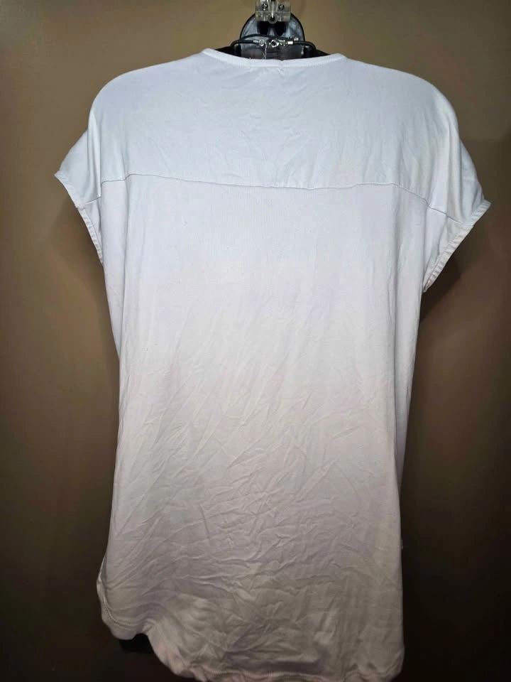 Ardenes White V-Neck Short Sleeve Top - Size M - photo 2