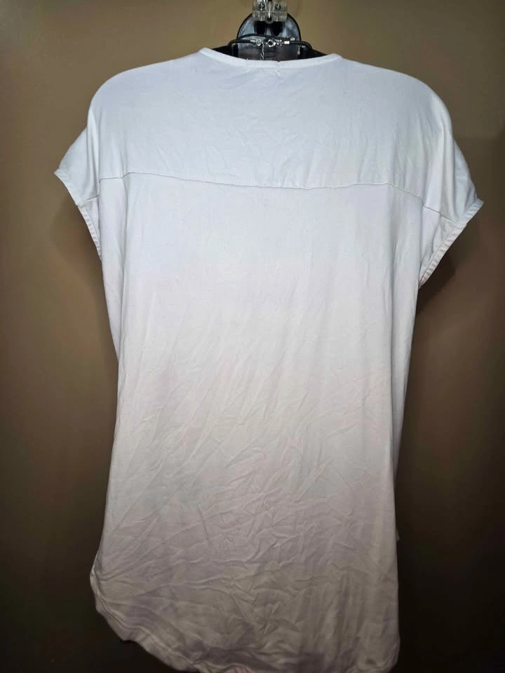 Ardenes White V-Neck Short Sleeve Top - Size M - photo 4