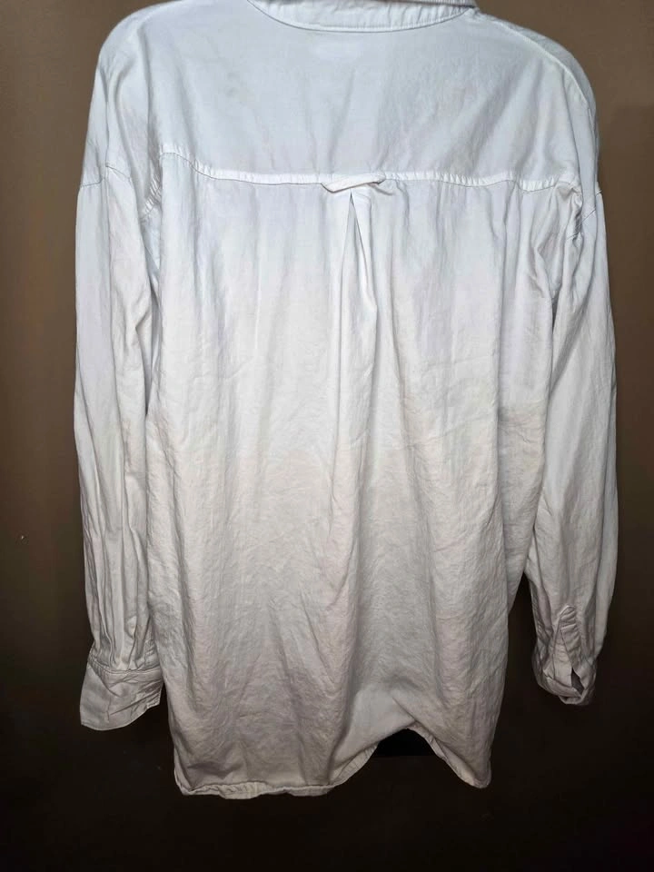 White Long Sleeve Button-Down Shirt - Women's M - photo 2