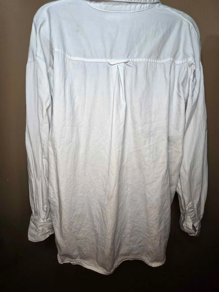 White Long Sleeve Button-Down Shirt - Women's M - photo 4