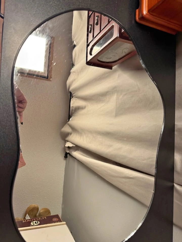 Wavy Black Framed Mirror