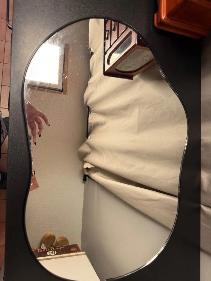 Wavy Black Framed Mirror - photo 2