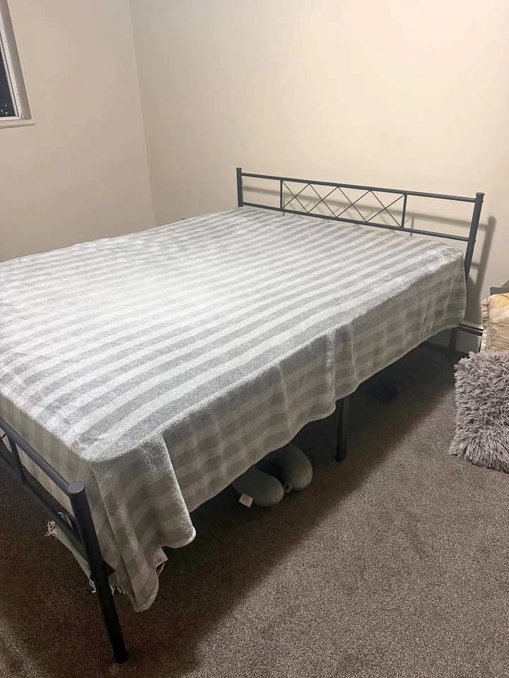 Queen size bed with box spring mattress