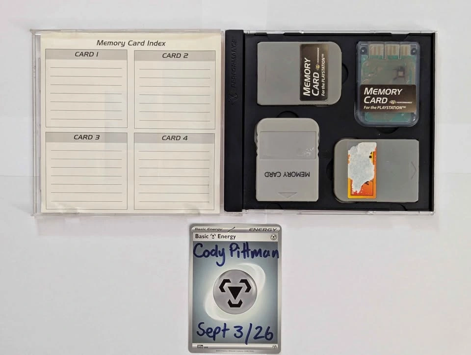 PlayStation 1 Memory Card Lot with Case
