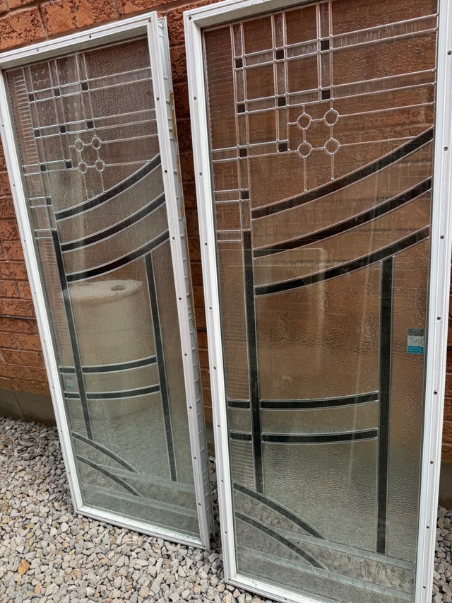 Pair of Decorative Leaded Glass Door / Window Inserts