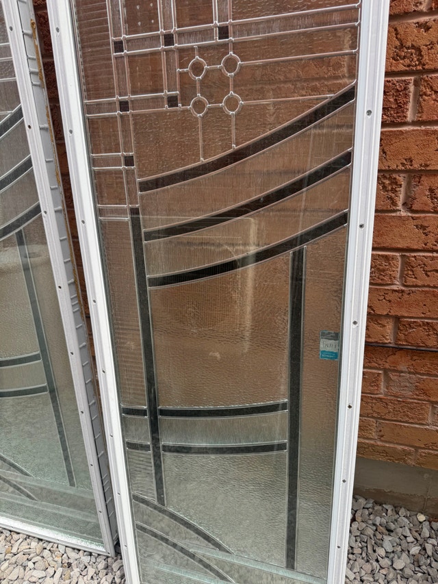Pair of Decorative Leaded Glass Door / Window Inserts - photo 2