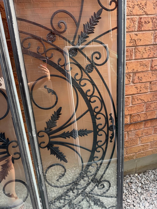 Pair of Decorative Wrought-Iron Glass Window / Door Inserts - photo 2
