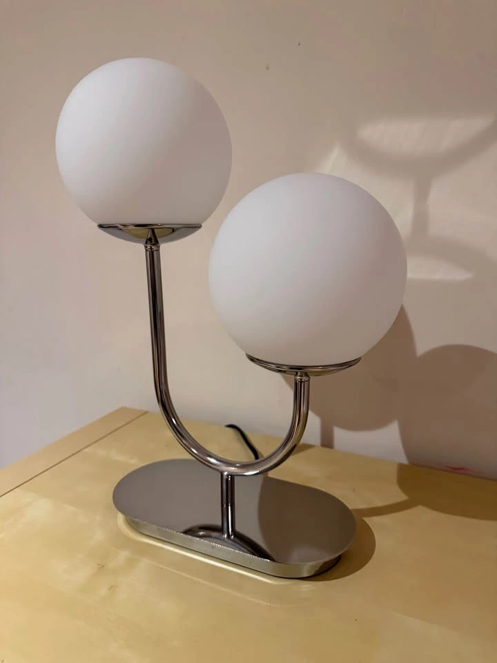 Ikea SIMRISHAMN Table lamps, chrome plated, opal glass 17 " - photo 2