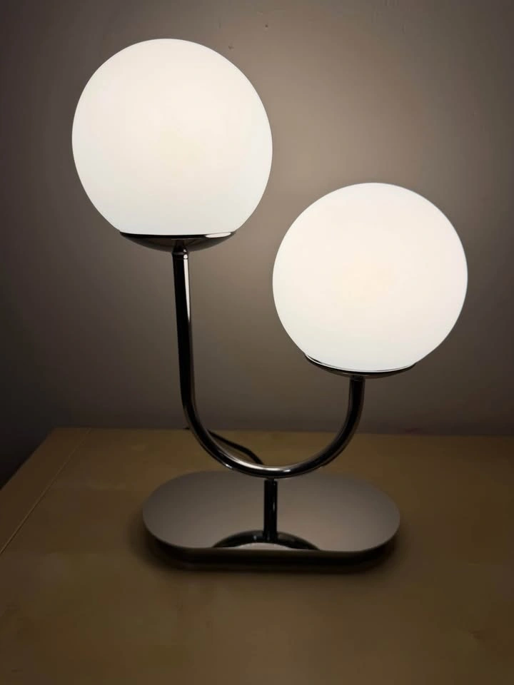 Ikea SIMRISHAMN Table lamps, chrome plated, opal glass 17 " - photo 3