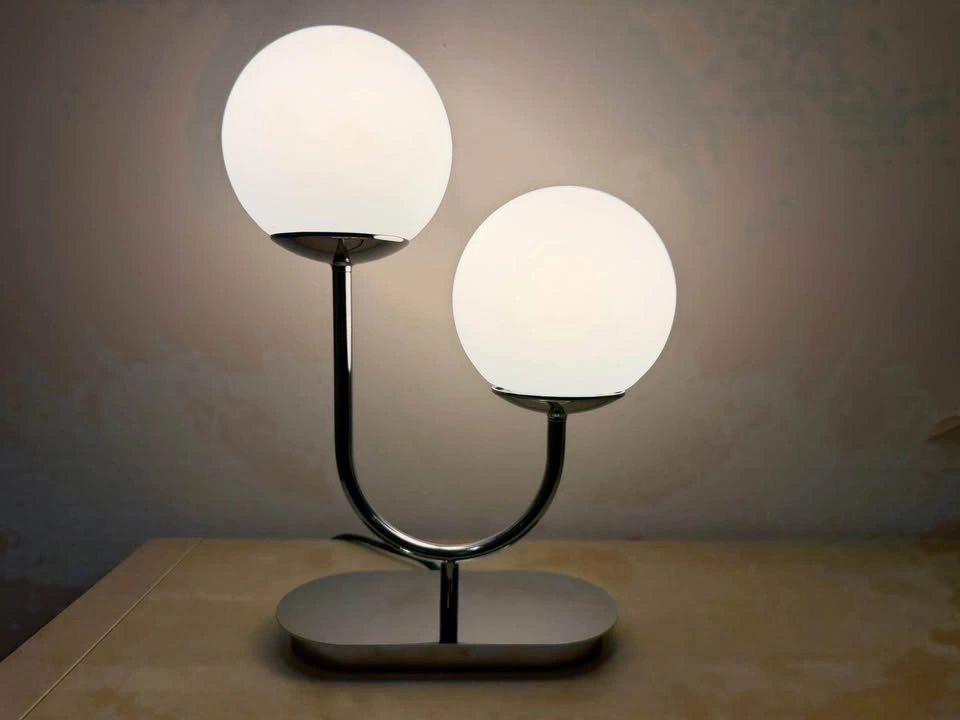 Ikea SIMRISHAMN Table lamps, chrome plated, opal glass 17 " - photo 4